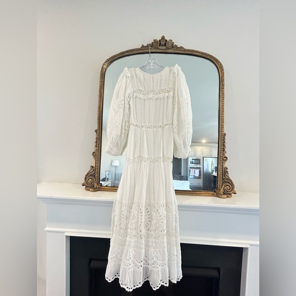 COPY - SPRING SALE ‼️🔔 LoveShackFancy Eyelet White Midi Dress Size 0 - Picture 4 of 5